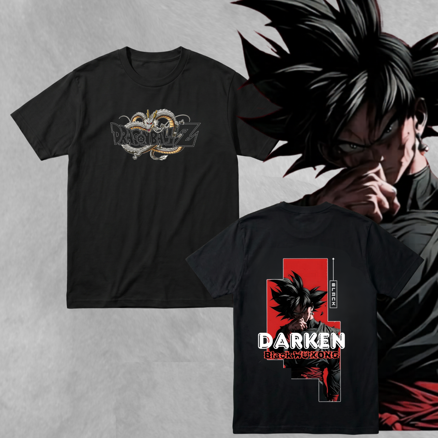 DBZ Fan Art “Black Wukong” Tee Unisex Streetwear | Saiyan Spirit × Dark Monkey King