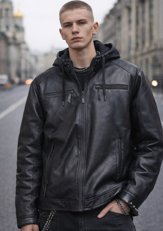 unisex studded leather jacket front view

black leather jacket with metal studs

punk rock unisex biker coat

close‑up of studded leather texture

unisex moto jacket with silver studs

edgy rocker style leather outerwear

unisex black studded moto jacket

high quality faux leather studded jacket

studded sleeve detail on unisex jacket

unisex punk fashion leather jacket