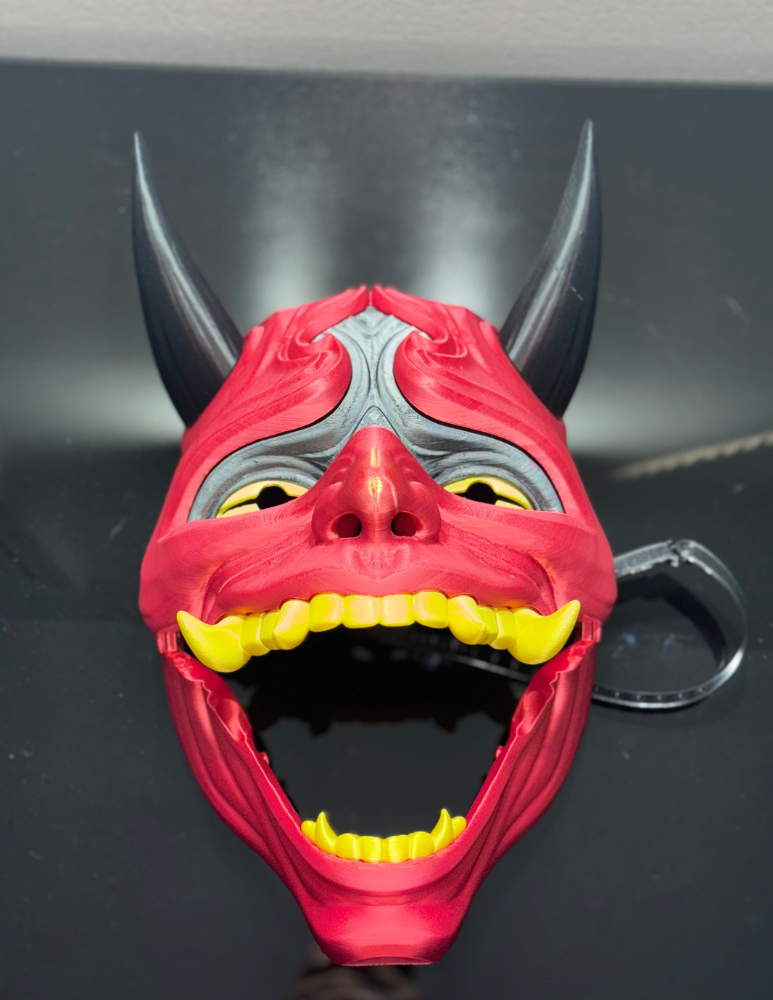 Unique art mask with magical vibrant colors and futuristic design details